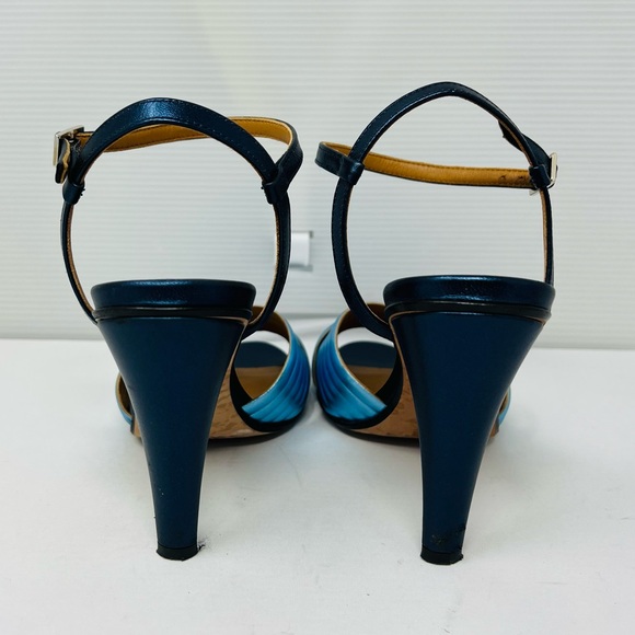 VERONICA BEARD**Silvery Blue Navy Sandal Heels**EU 37 US 7 $485 - Picture 3 of 4